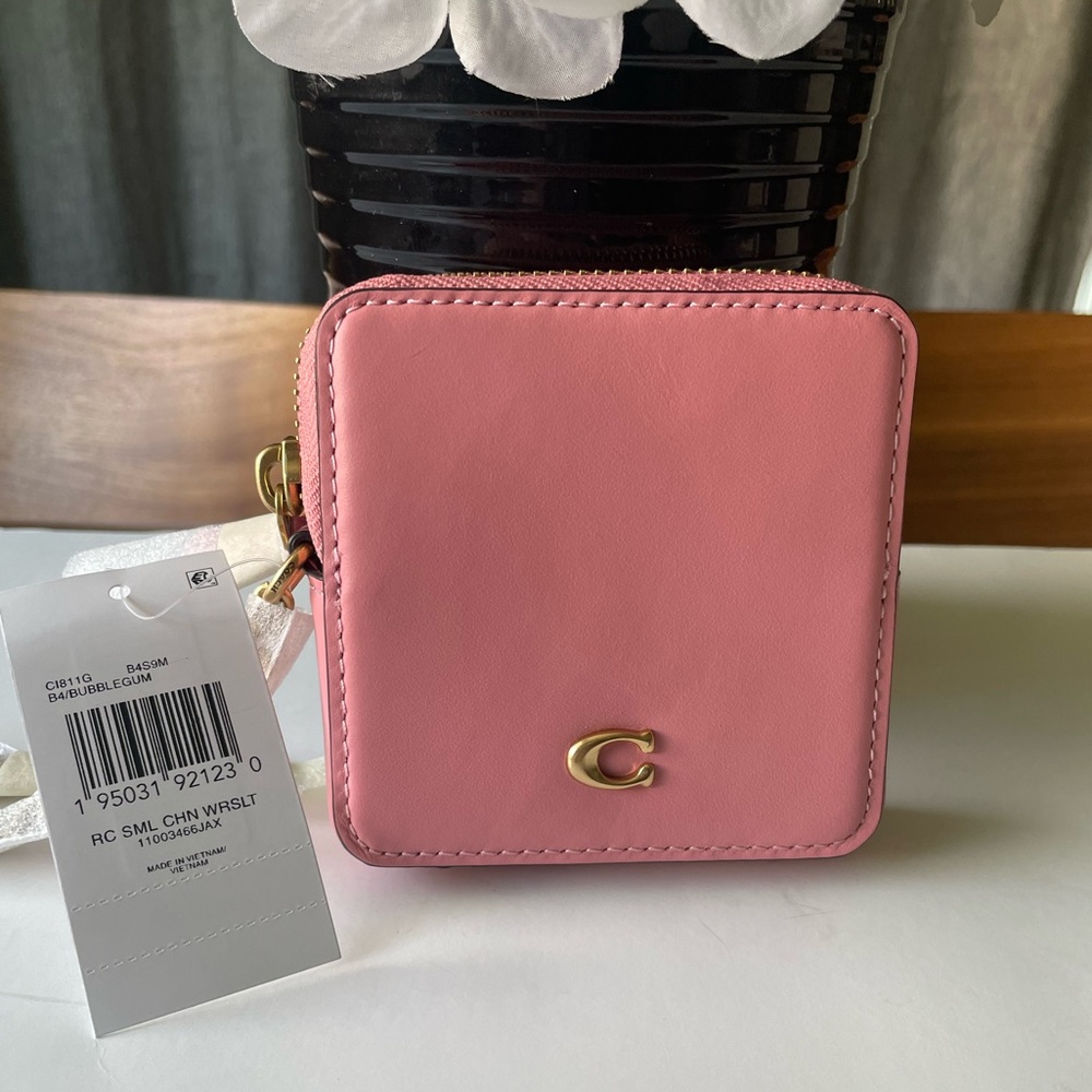 Coach Bubblegum Small Chain Wristlet/Card Case
